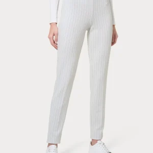 Pantalone gessato a sigaretta in tessuto Eco Jacquard - Fant.Argento Mel.