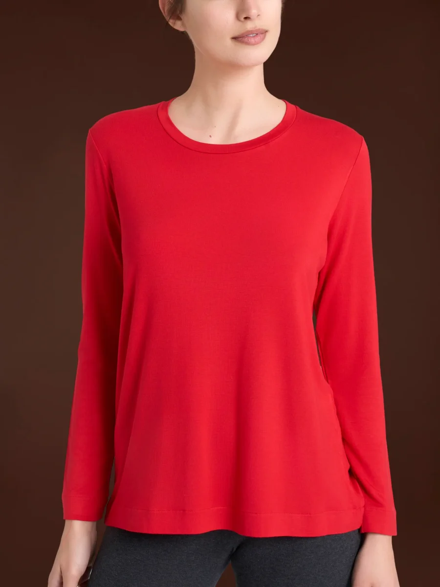 Maglietta girocollo in Eco Viscosa - Salsa - immagine 2