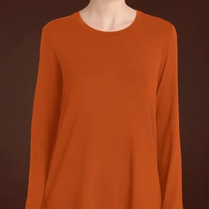 Maglietta girocollo in Eco Viscosa - Rust