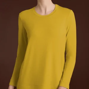 Maglietta girocollo in Eco Viscosa - Oil Yellow