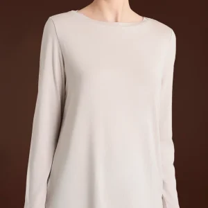 Maglietta con collo a barchetta in Eco Viscosa - Corda