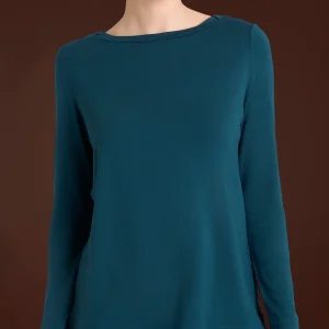 Maglietta con collo a barchetta in Eco Viscosa - Reflecting Pond