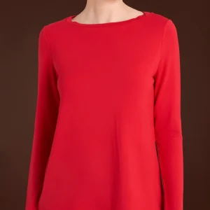 Maglietta con collo a barchetta in Eco Viscosa - Salsa