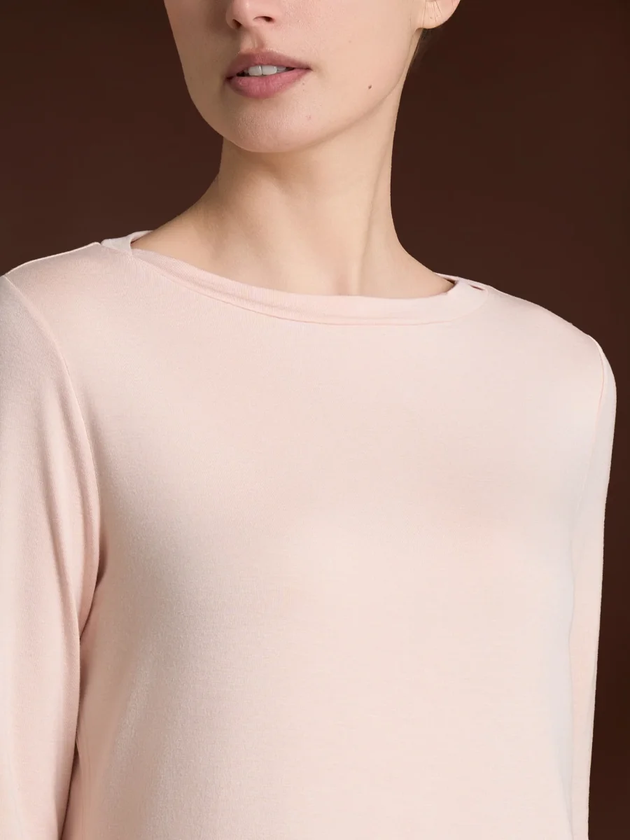 Maglietta con collo a barchetta in Eco Viscosa - Rust - immagine 5