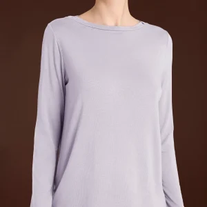 Maglietta con collo a barchetta in Eco Viscosa - Thistle