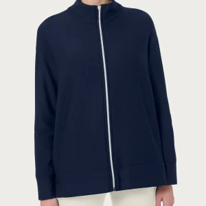 Felpa con zip in Eco techno Fleece - Bleu