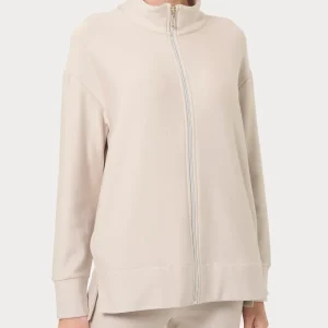 Felpa con zip in Eco techno Fleece - Champignon