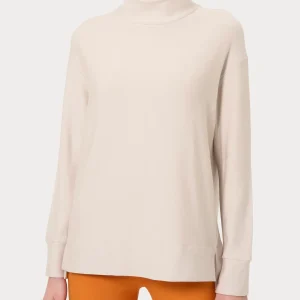 Felpa con collo alto in Eco techno Fleece - Champignon