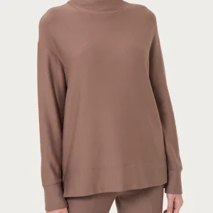 Felpa con collo alto in Eco techno Fleece - Pine Bark