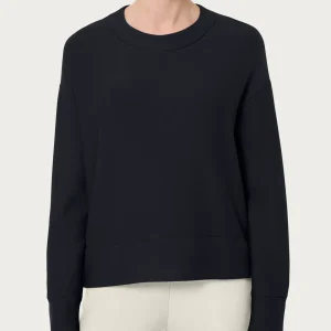 Felpa girocollo corta in Eco techno Fleece - Nero