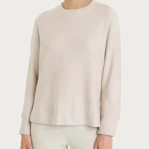 Felpa girocollo corta in Eco techno Fleece - Champignon