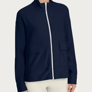 Giacca con zip in Eco techno Fleece - Bleu