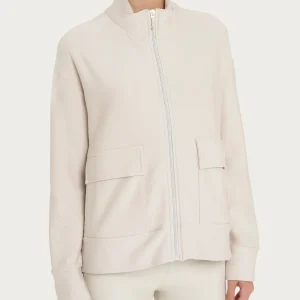 Giacca con zip in Eco techno Fleece - Champignon