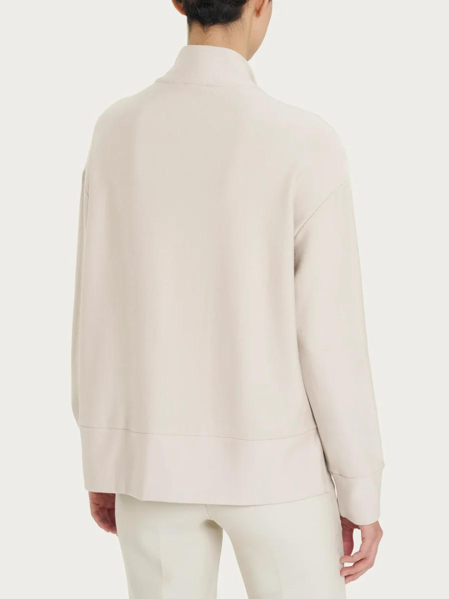 Giacca con zip in Eco techno Fleece - Champignon - immagine 3