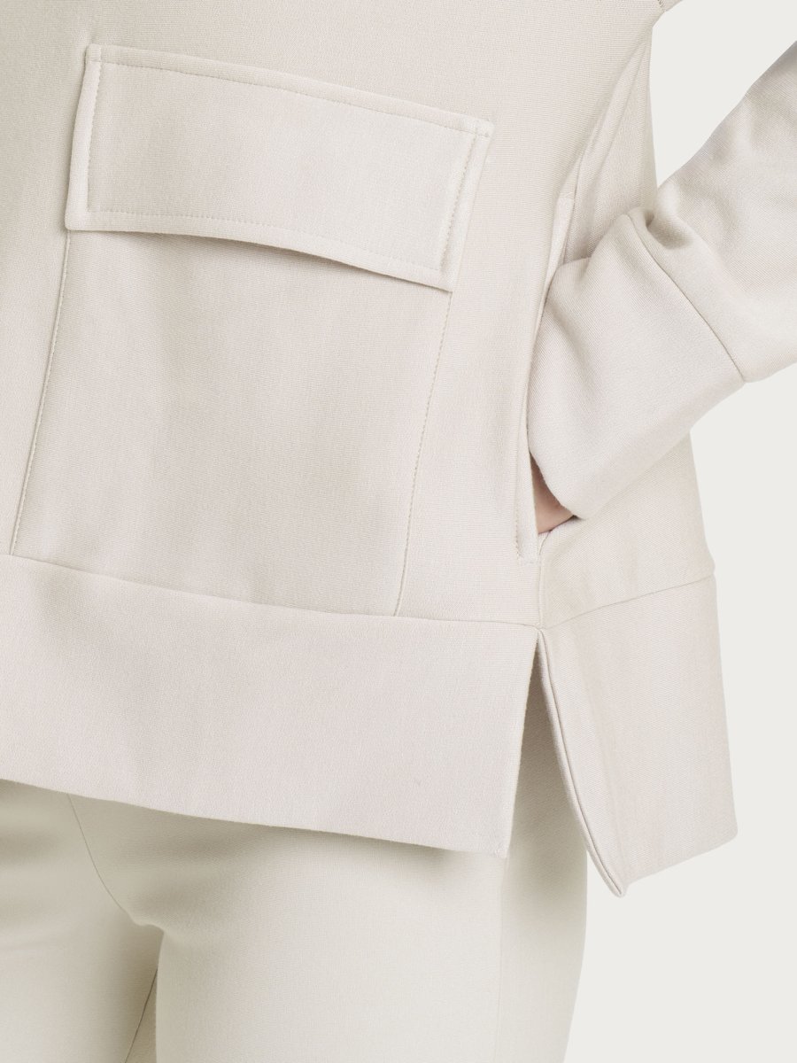 Giacca con zip in Eco techno Fleece - Champignon - immagine 4