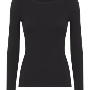 Maglietta girocollo in filato Tenderwool - Nero