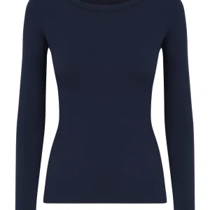 Maglietta girocollo in filato Tenderwool - Bleu