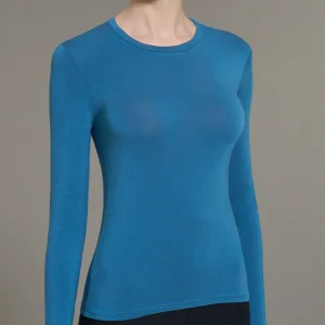 Maglietta girocollo in filato Tenderwool - Real Teal