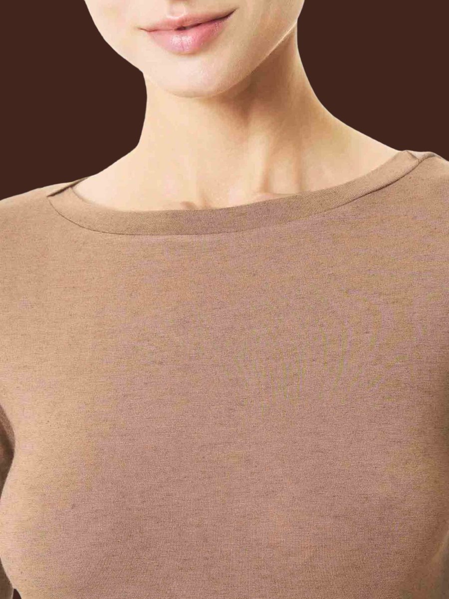 Maglietta con collo a barchetta in filato Tenderwool - Fluorite - immagine 4