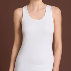 Thermo Cotton - Canottiera a spalla larga in caldo cotone  - Bianco