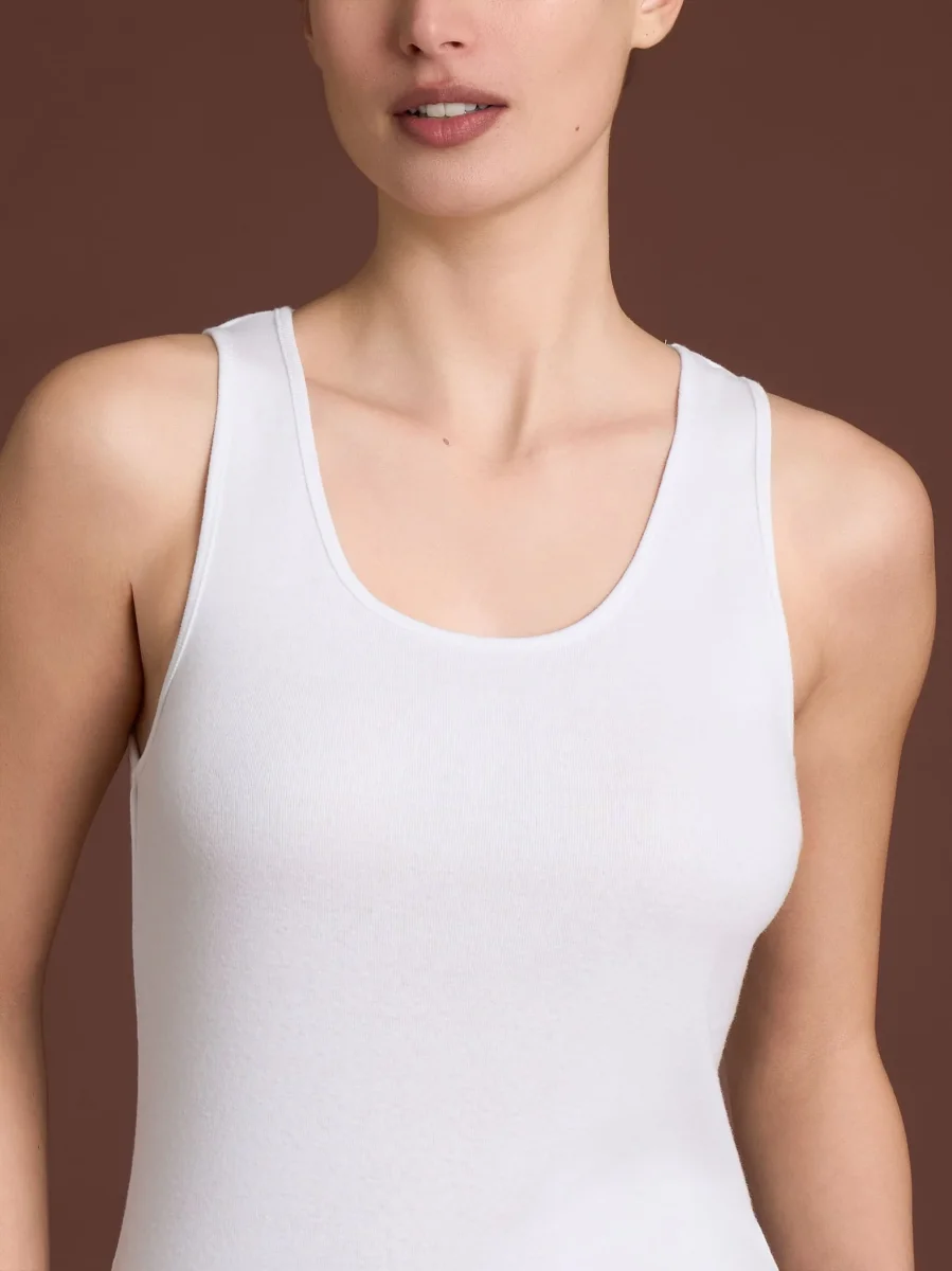 Thermo Cotton - Canottiera a spalla larga in caldo cotone - Bianco - immagine 4