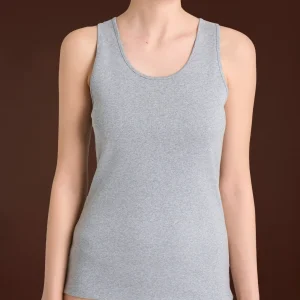 Thermo Cotton - Canottiera a spalla larga in caldo cotone  - Argento Mel.