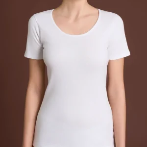 Thermo Cotton - Maglietta girocollo a manica corta in caldo cotone - Bianco