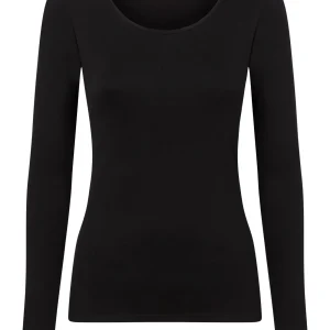 Thermo Cotton - Maglietta girocollo a manica lunga in caldo cotone - Nero