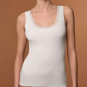 Thermo Cotton - Canottiera a spalla larga in caldo cotone  - Bianco