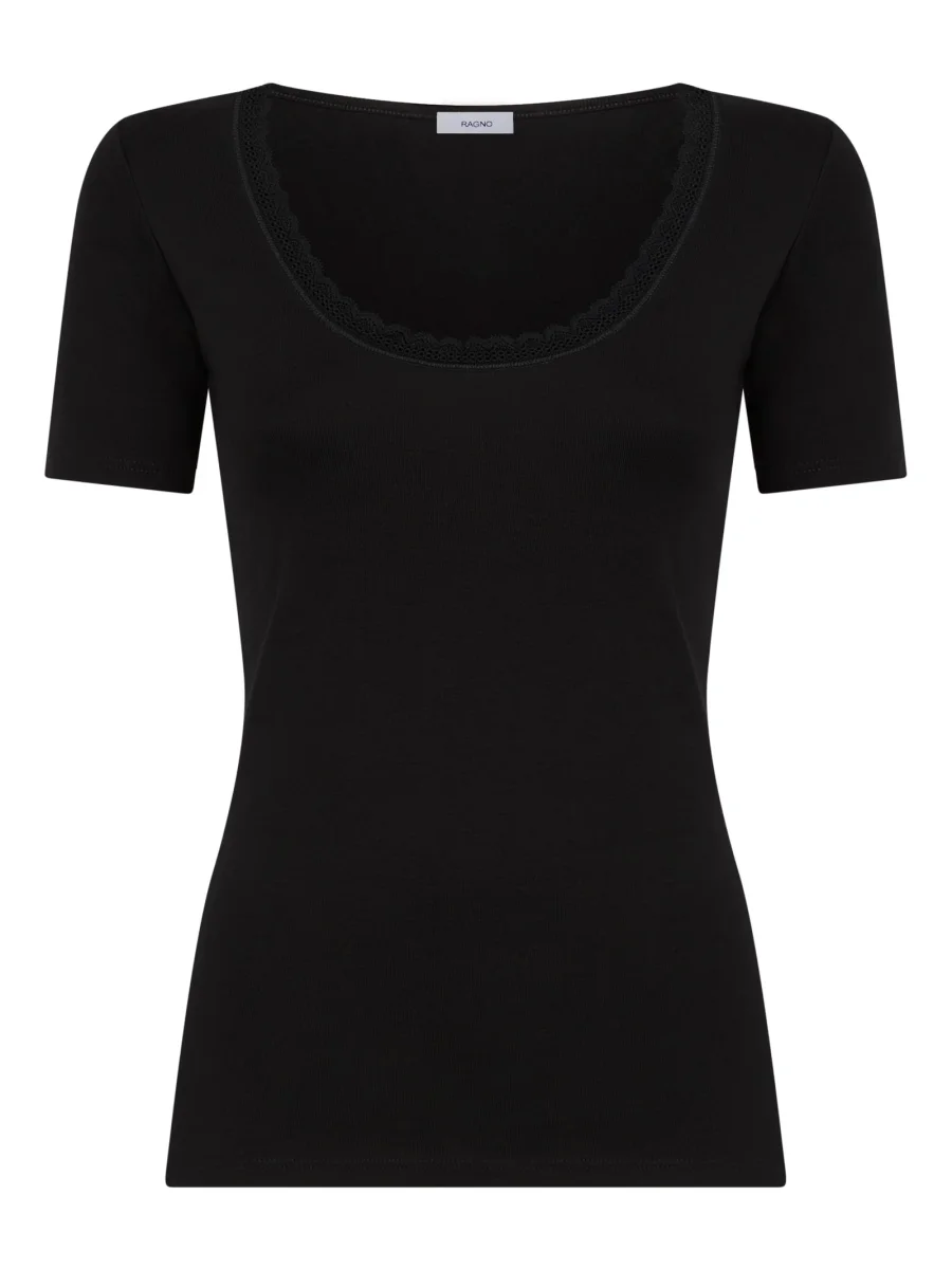 Thermo Cotton -Maglietta girocollo in caldo cotone - Nero