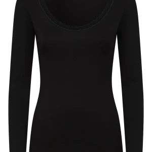 Thermo Cotton - Maglietta girocollo a manica lunga in caldo cotone - Nero