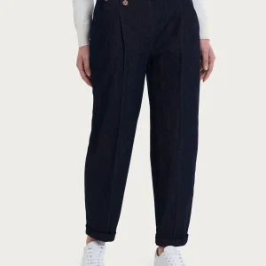 Jeans a carota con pinces in 4 Seasons Denim  - Nero