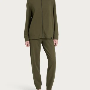 Tuta in Eco Cotton Piquet Stretch - Dark Olive