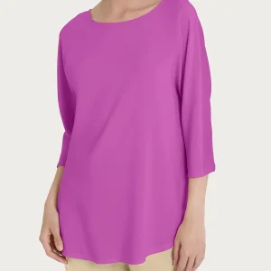 Maglietta con manica 3/4 kimono in Misto Viscosa - Cattleya Orchid