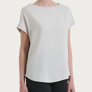 Maglietta con manica corta kimono in Misto Viscosa - Champignon