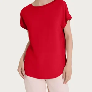 Maglietta con manica corta kimono in Misto Viscosa - Salsa