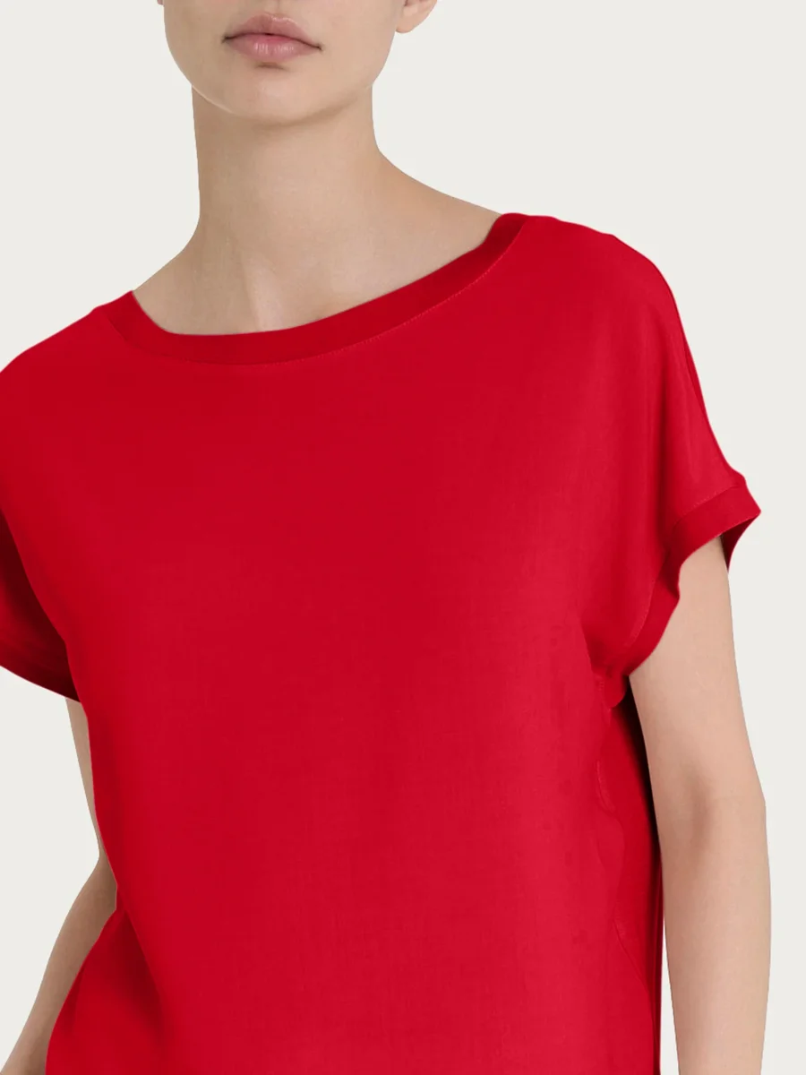 Maglietta con manica corta kimono in Misto Viscosa - Salsa - immagine 4