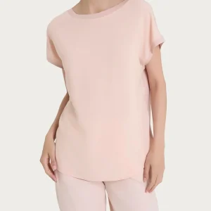 Maglietta con manica corta kimono in Misto Viscosa - Cameo Rose