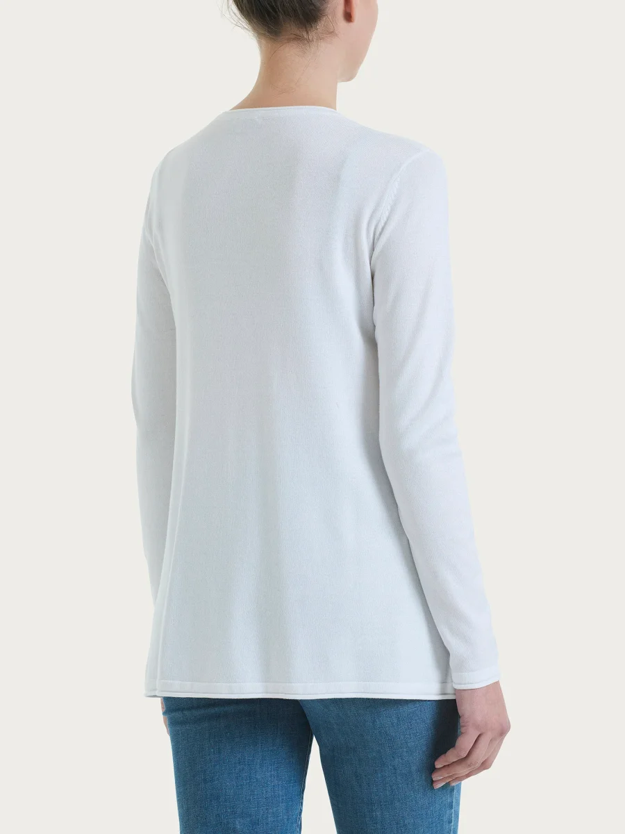 Cardigan aperto con bottoni in Summertime - Bianco - immagine 3