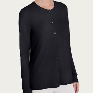 Cardigan aperto con bottoni in Summertime - Nero