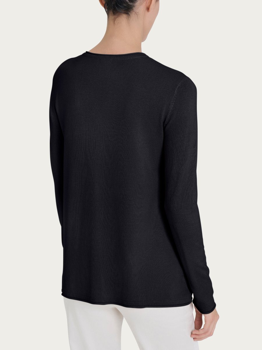 Cardigan aperto con bottoni in Summertime - Nero - immagine 3