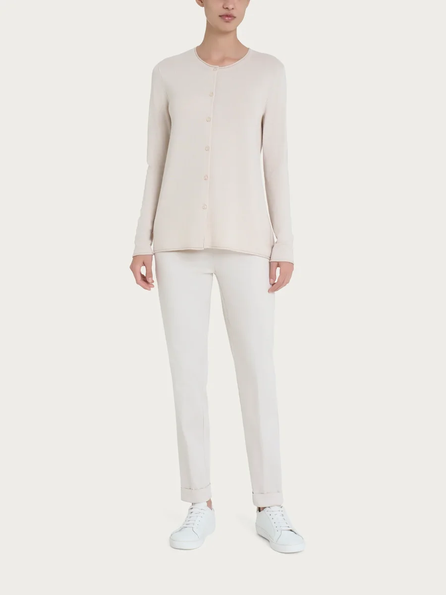 Cardigan aperto con bottoni in Summertime - Champignon - immagine 5