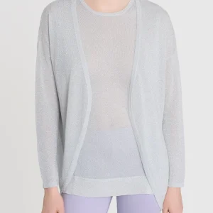 Cardigan in Crêpe Lurex - Bianco