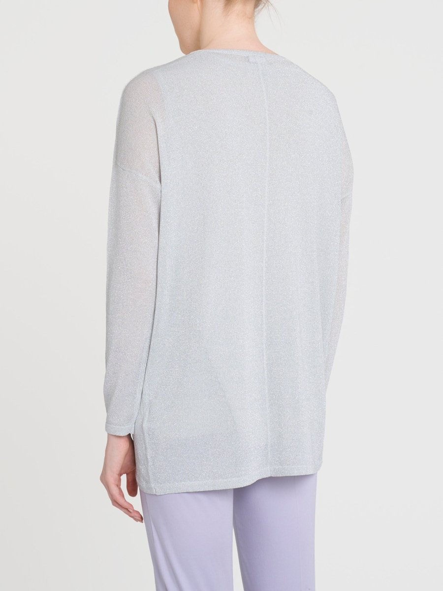 Cardigan in Crêpe Lurex - Bianco - immagine 3