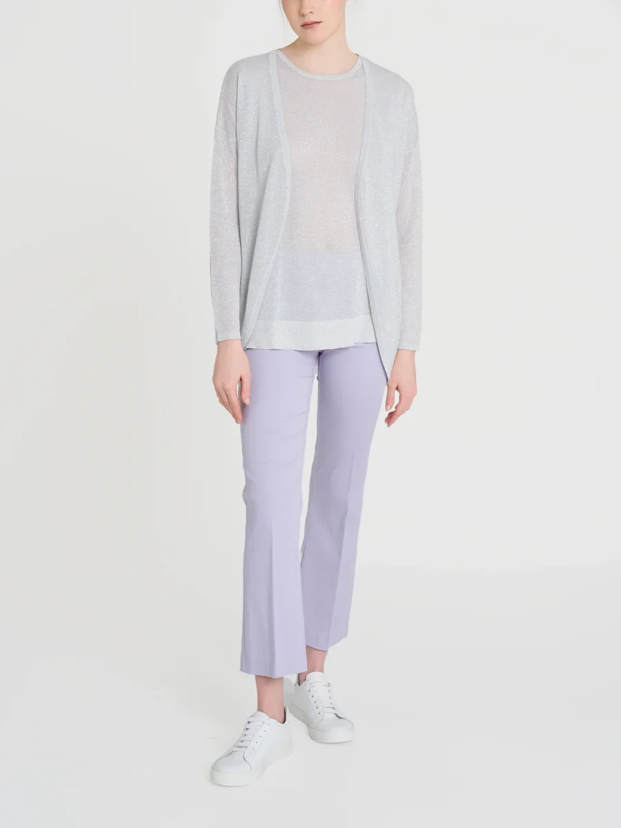 Cardigan in Crêpe Lurex - Bianco - immagine 5