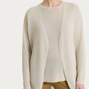 Cardigan in Crêpe Lurex - Champignon