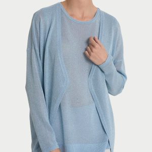 Cardigan in Crêpe Lurex - Skyway