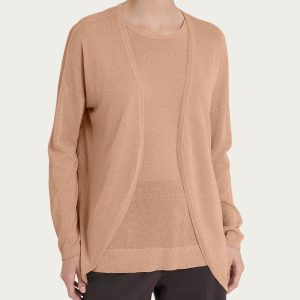 Cardigan in Crêpe Lurex - Warm Taupe