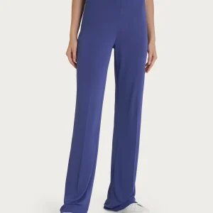 Pantalone ampio in Crêpe Satin - Skipper Blue