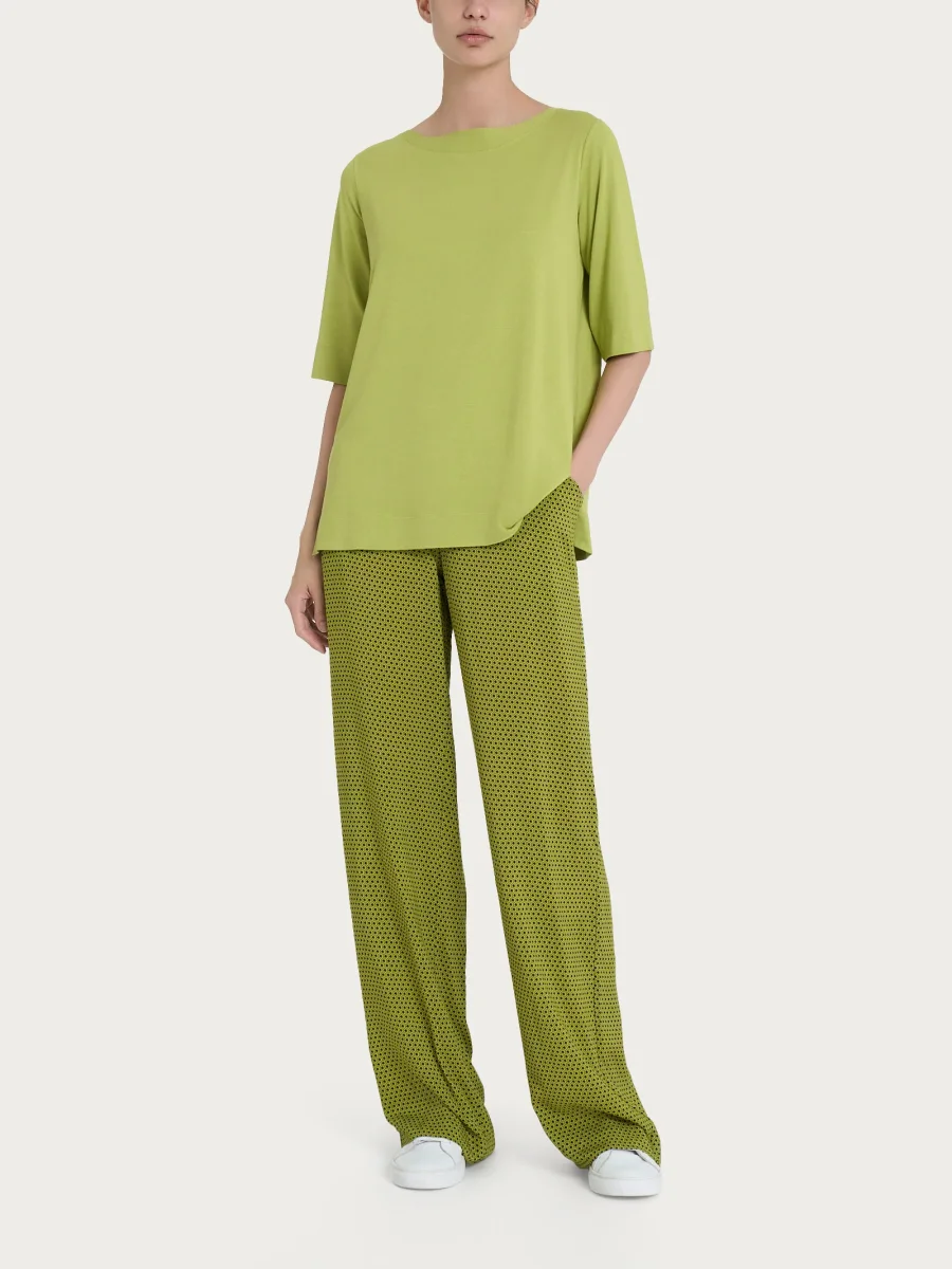 Maglietta con manica 3/4 in jersey di viscosa crêpe - Grenoble Green - immagine 5